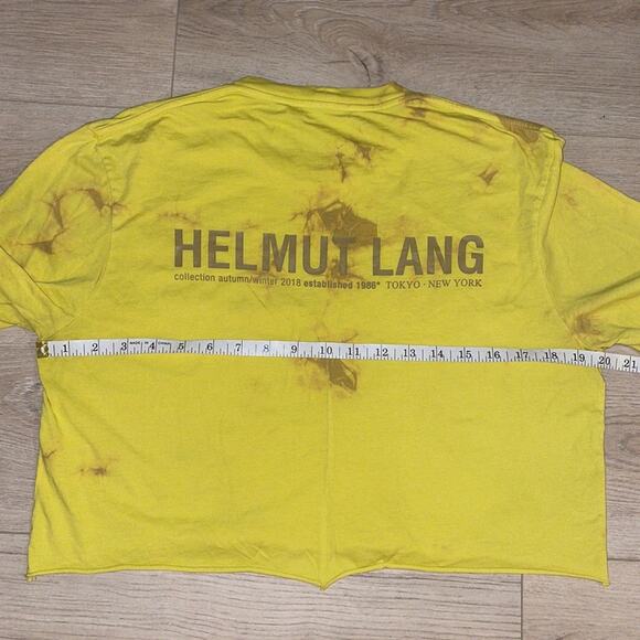Helmut Lang tie dye cropped yellow T-shirt - Picture 4 of 5